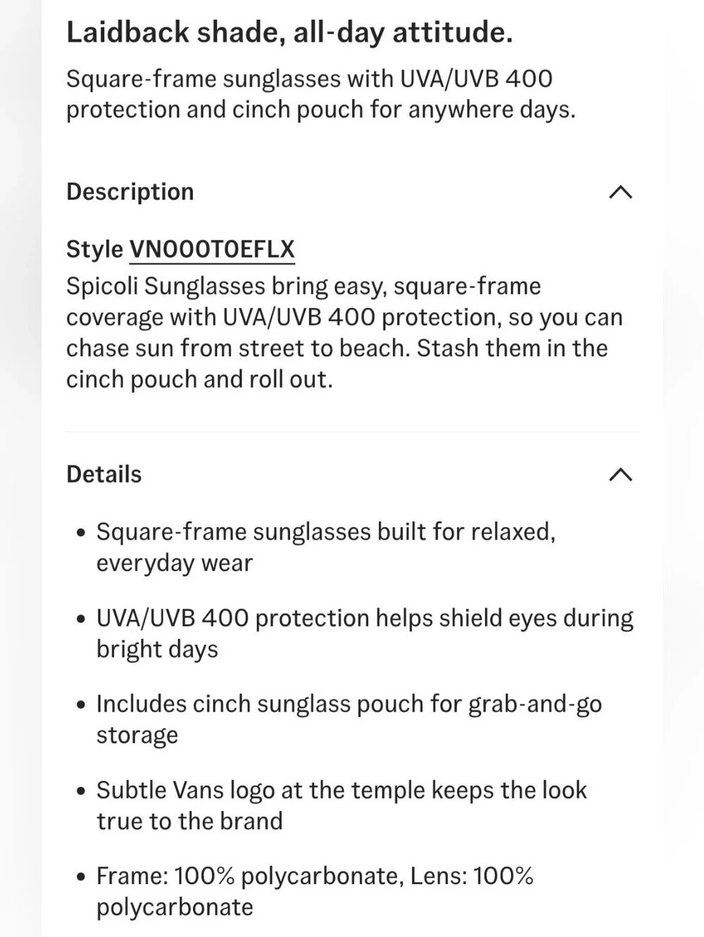 Vans spicoli sunglasses